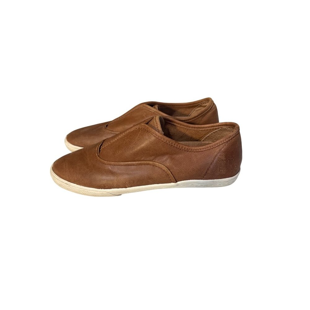 Frye Womens Brown Leather Slip-On Sneakers Size 7.5 Pre-Owned‎